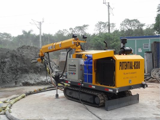 Equipo mojado del hormigón proyectado del LCD, longitud de cable de la máquina los 80m del hormigón proyectado de la mezcla con exceso de agua